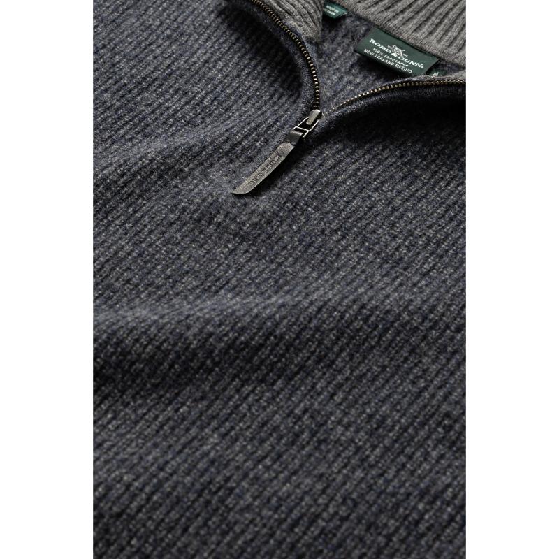 Rodd & Gunn Robbies Road Lambswool 1/4 Zip Jumper-Stonewash