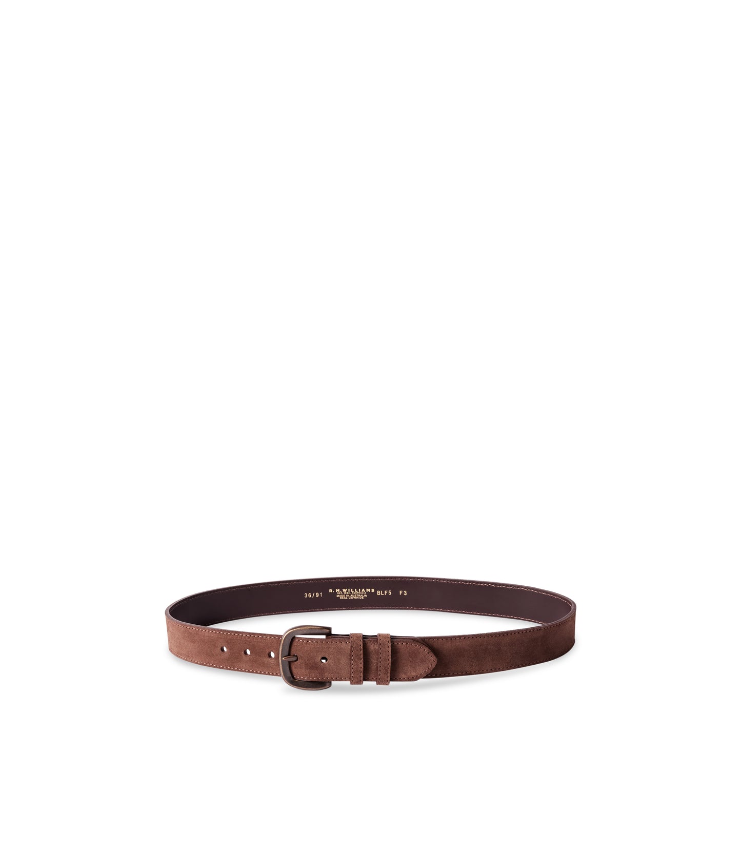 RM Williams Ryder Brown Suede Belt