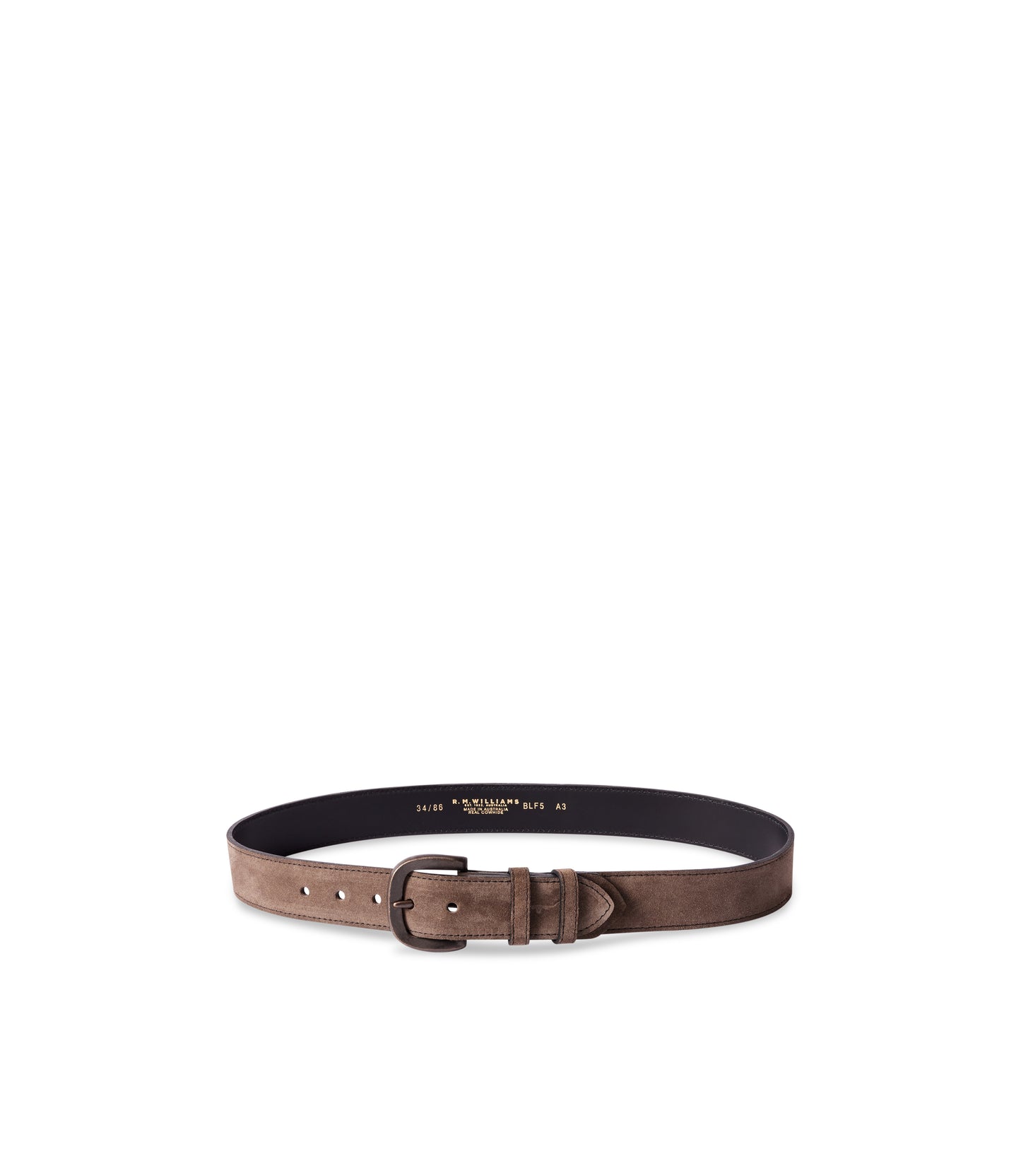 RM Williams Ryder Lichen Suede Belt