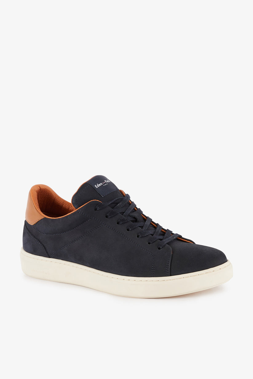 Eden Park Navy Blue Leather Trainers