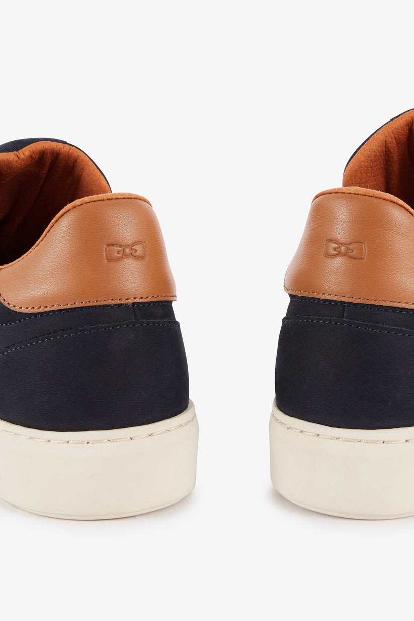 Eden Park Navy Blue Leather Trainers