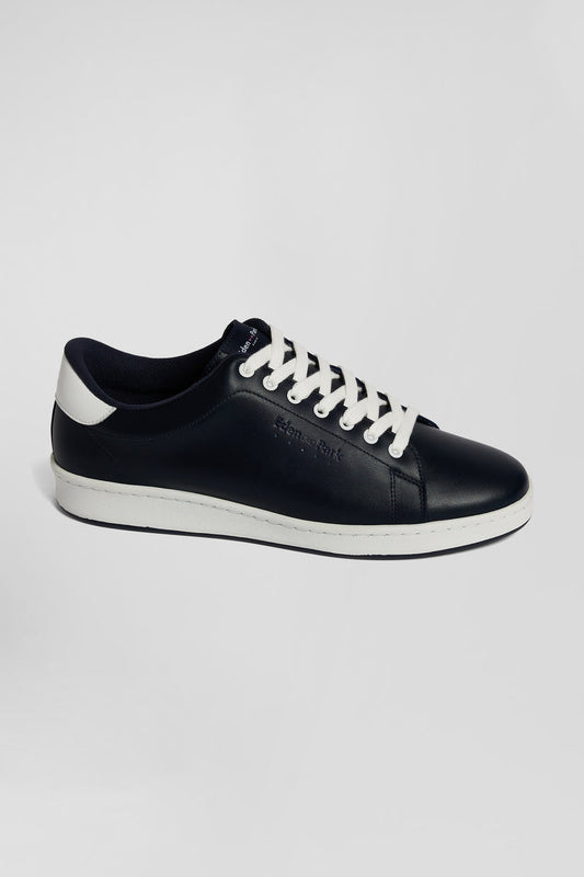 Eden Park Navy Leather Trainers