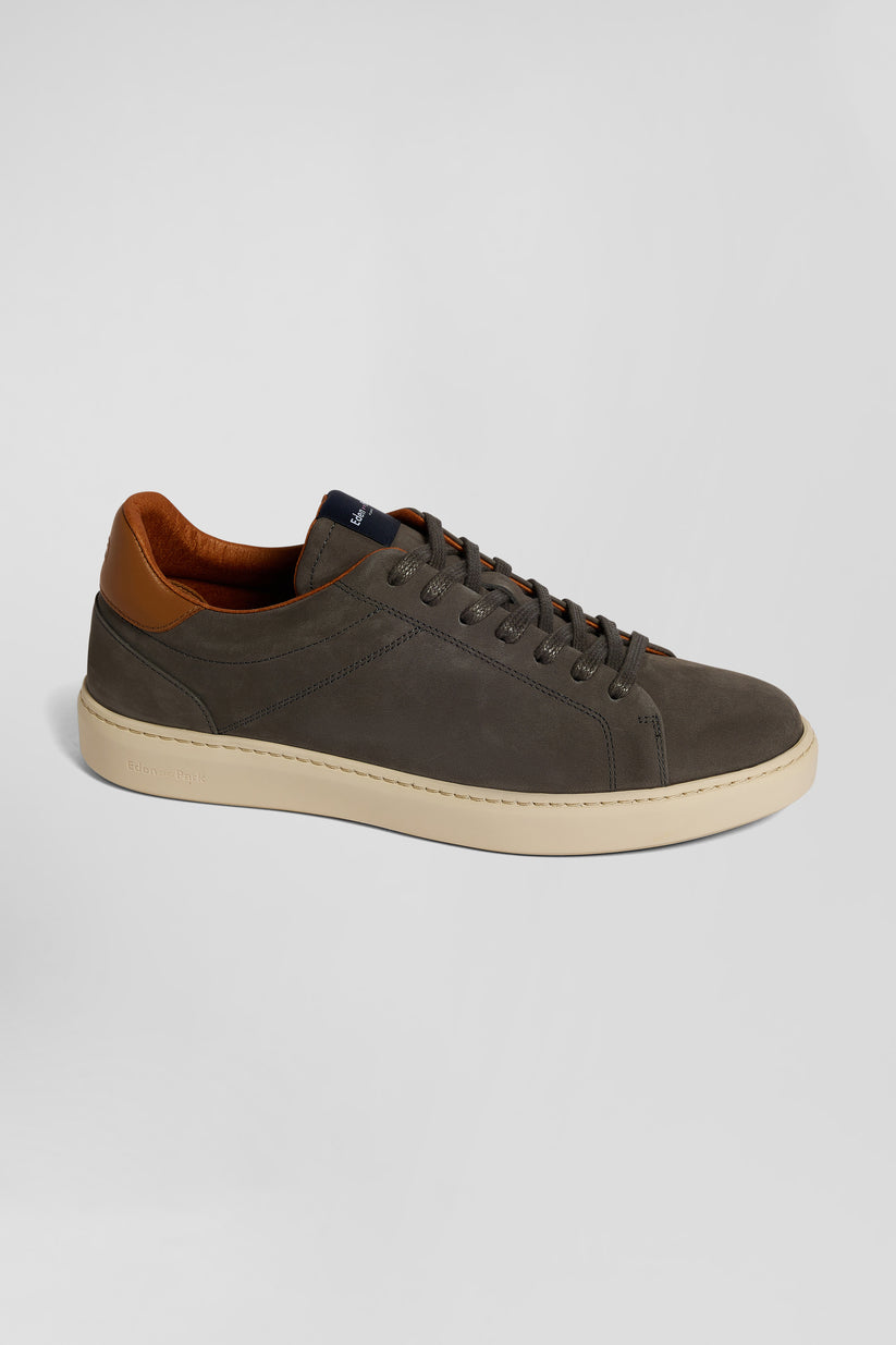 Eden Park Anthracite Grey Leather Trainers