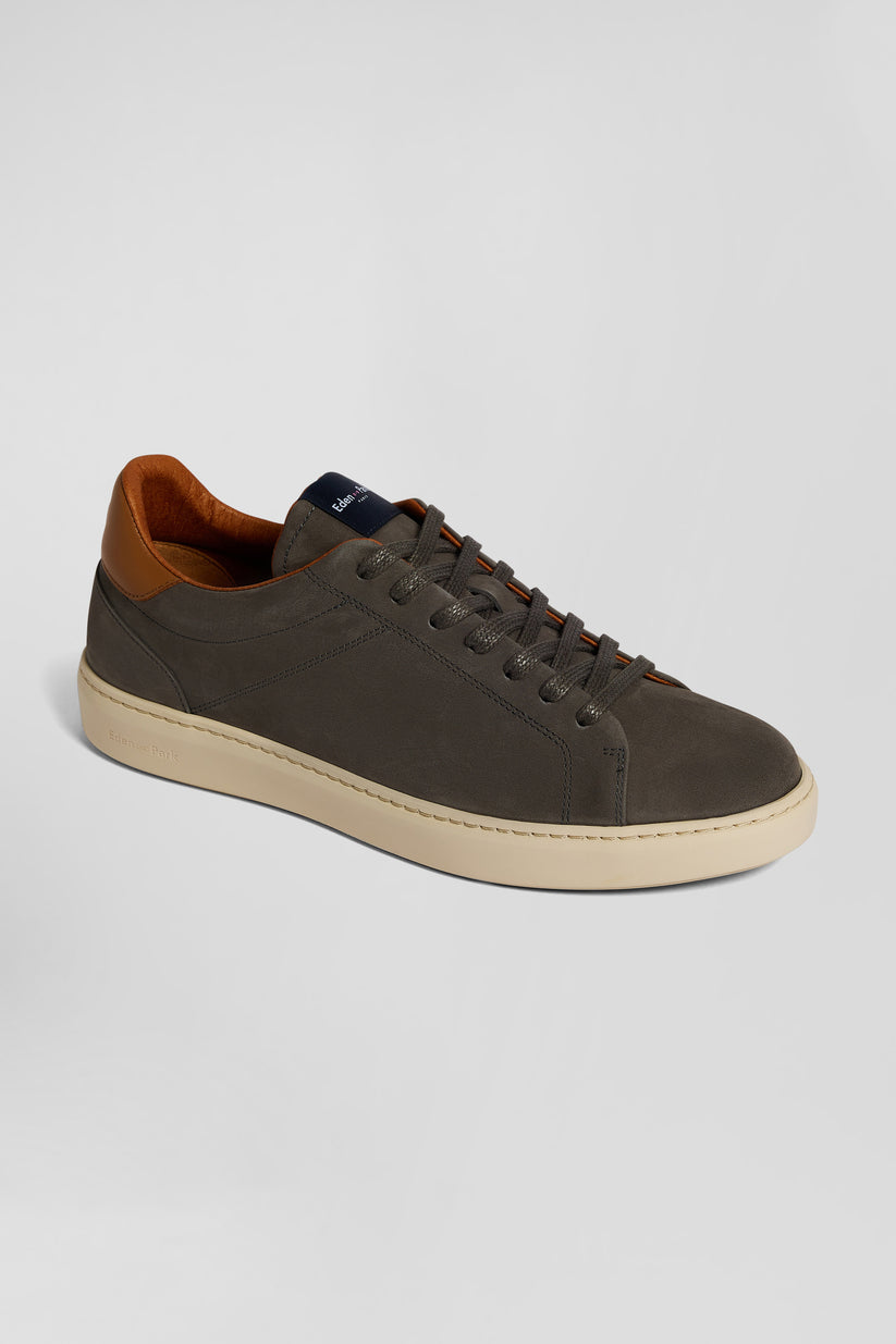 Eden Park Anthracite Grey Leather Trainers