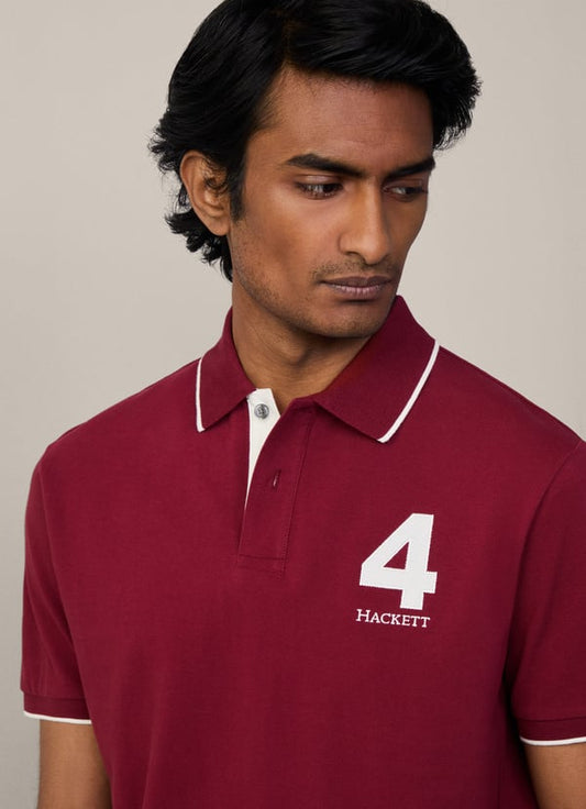 Hackett Classic Fit Heritage Winter Red Pique Polo