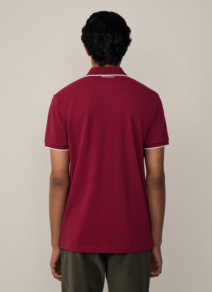 Hackett Classic Fit Heritage Winter Red Pique Polo