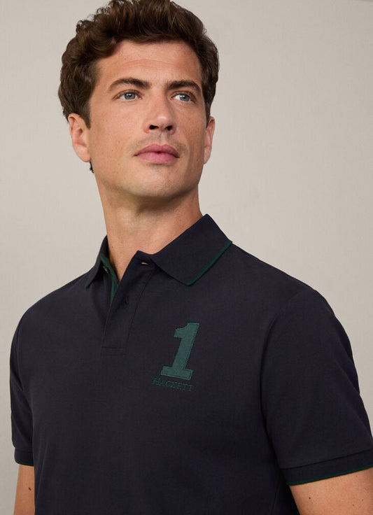 Hackett Classic Fit Heritage Navy Pique Polo