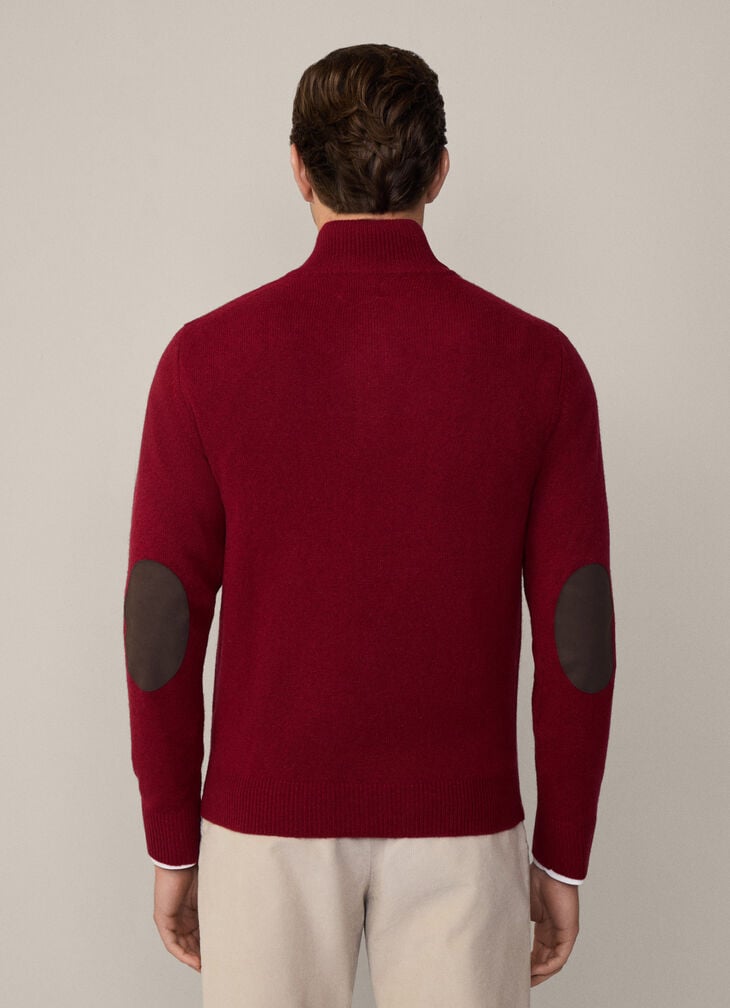 Hackett High Neck 1/2 Zip Winter Red Jumper