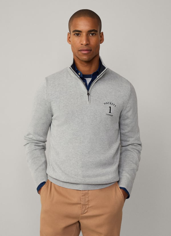 Hackett Knitted No.1 Quarter Zip Jumper