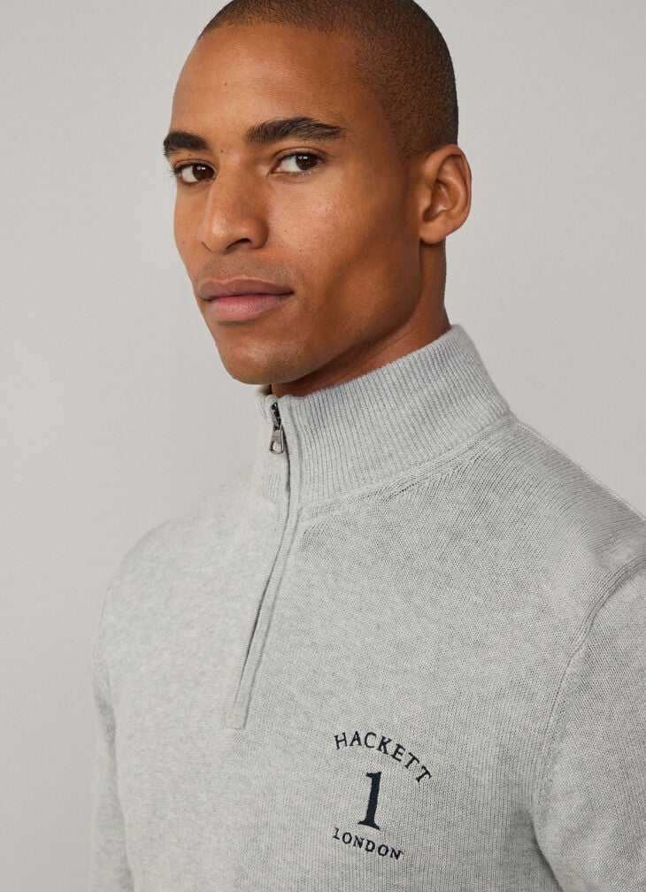 Hackett Knitted No.1 Quarter Zip Jumper