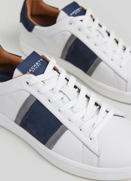 Hackett Classic White Trainers with Suede Details