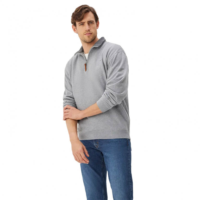 RM Williams 1/4 Zip Grey Marle Mulyungarie Fleece Sweatshirt