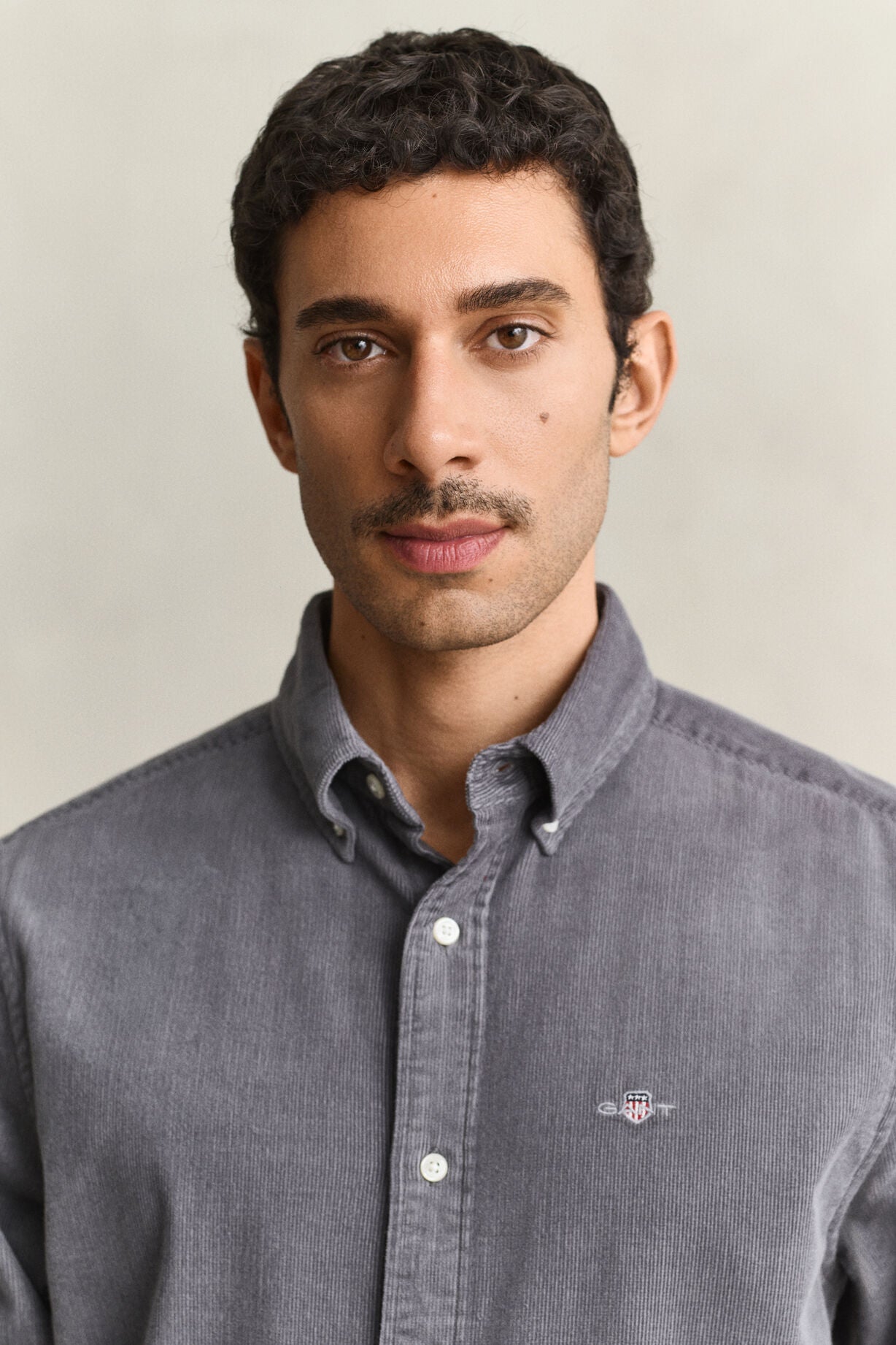 GANT Reg Fit Corduroy Shirt-Mid Grey