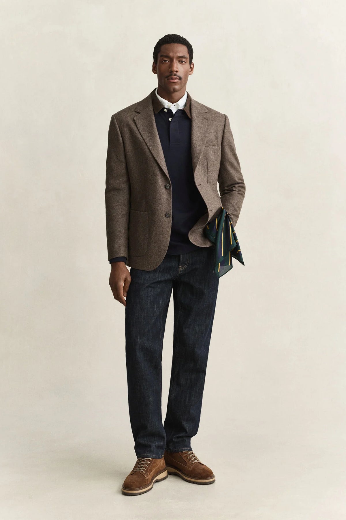 GANT Reg Fit Corduroy Collar Rugger-Evening Blue
