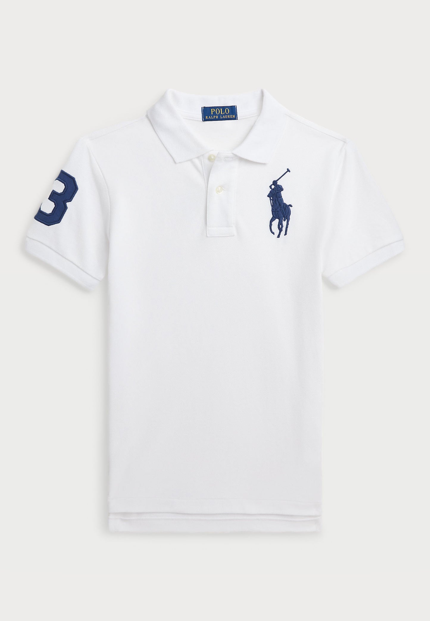 Polo Ralph Lauren Custom Slim Fit Big Pony Mesh Polo Shirt-White