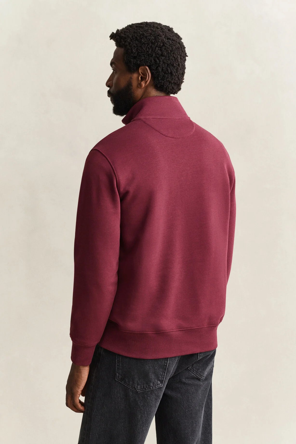 GANT Shield Half-Zip Sweatshirt-Deep Grape Wine