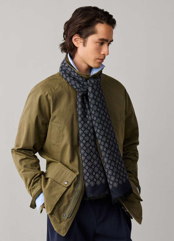 Hackett London Cotton Blend Field Jacket-Olive Green