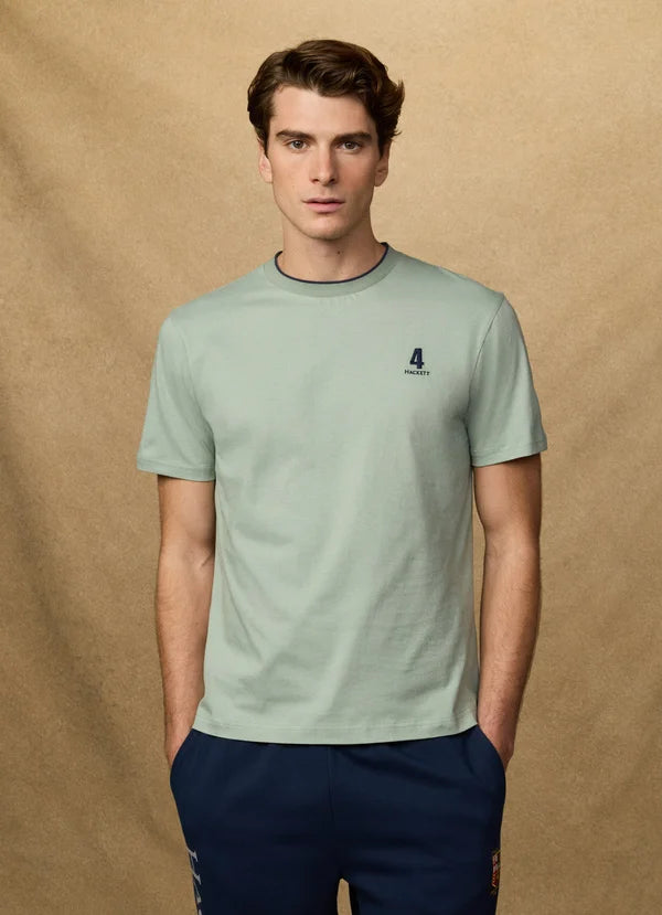 Hackett Heritage Classic Fit Number T-Shirt - Sage Green