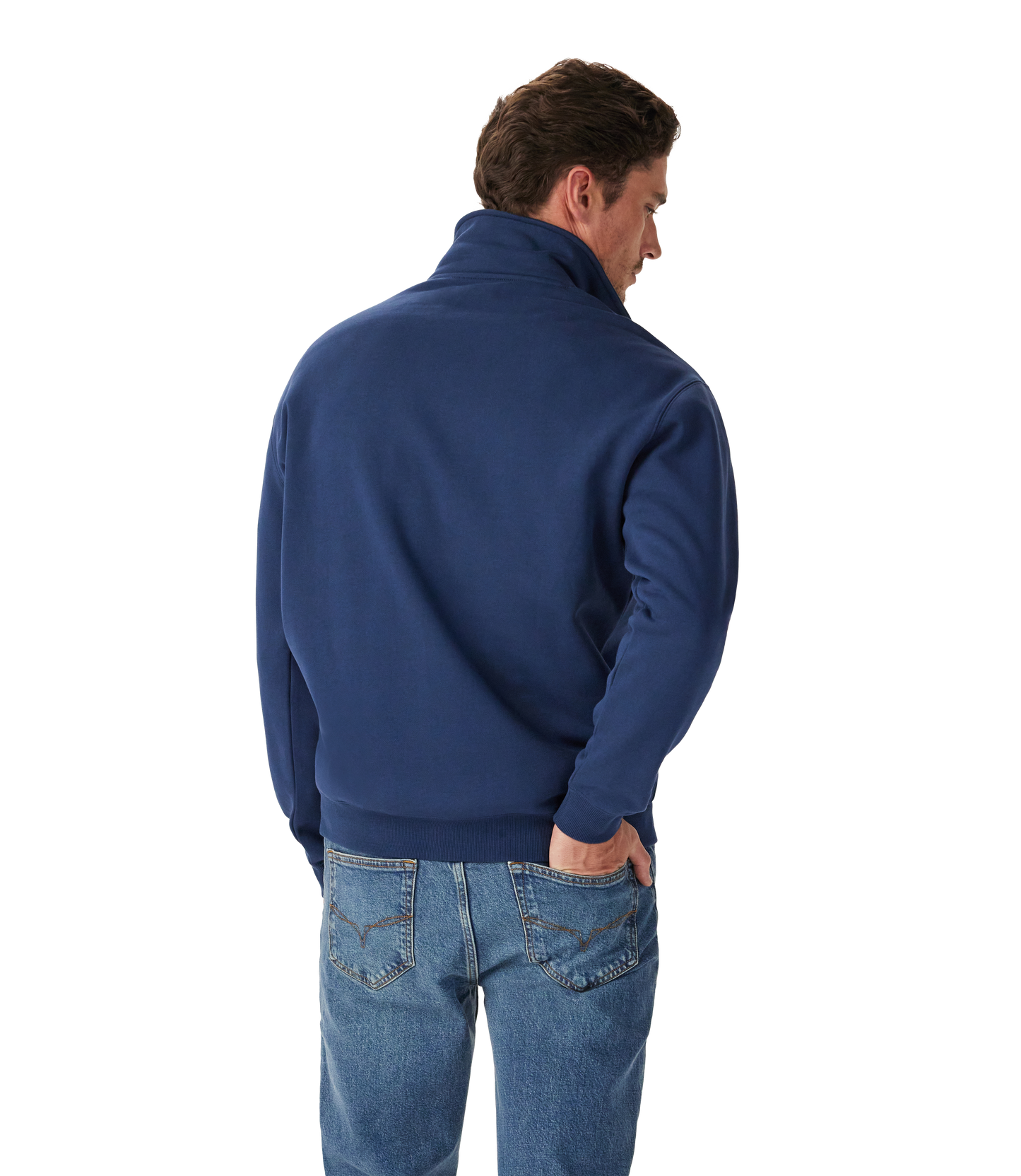 RM Williams 1/4 Zip Mulyungarie Fleece Sweatshirt-Vintage Blue