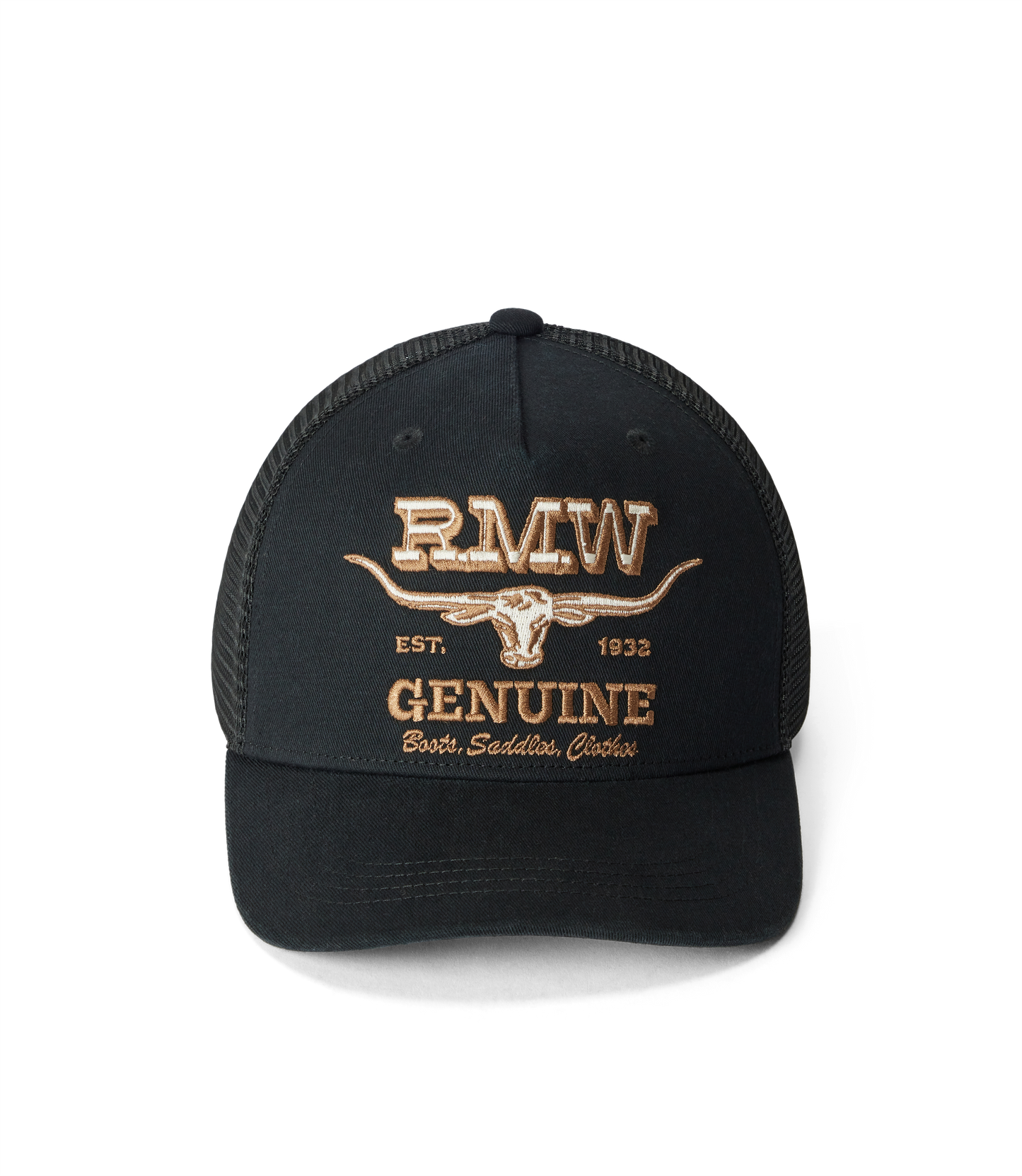 RM Williams Genuine Longhorn Trucker Cap-Worker Black