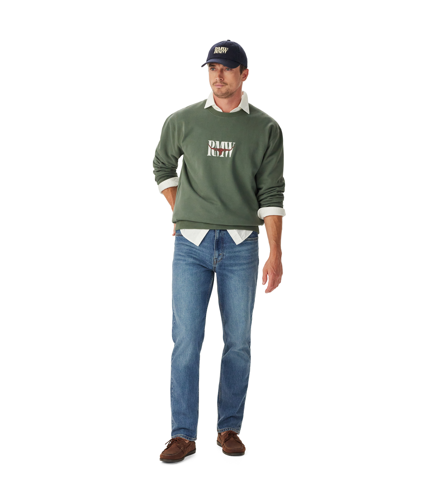 RM Williams Heritage Crew Sweatshirt-Spruce Green