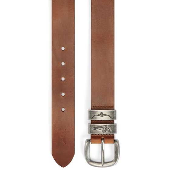 RM Williams Caramel Drover Belt with Antique Silver Buckle