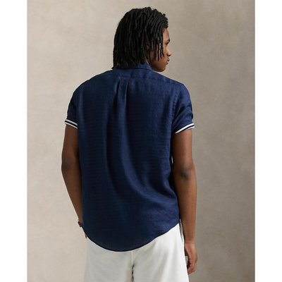 Polo Ralph Lauren Custom Fit SS Linen Shirt-Newport Navy