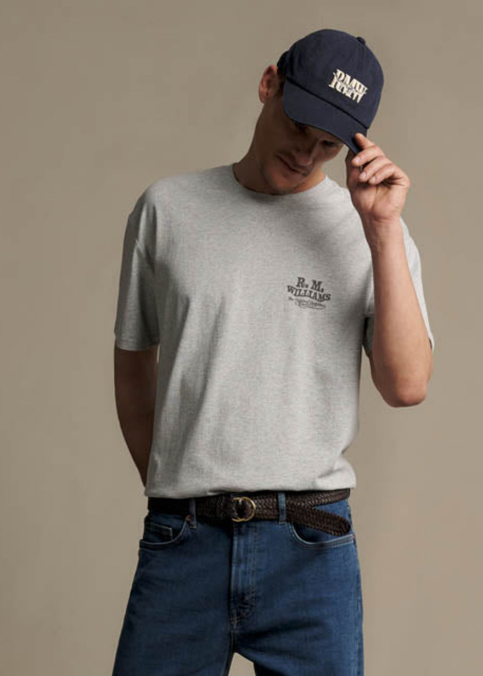 RM Williams Kandos T-Shirt-Grey Marle