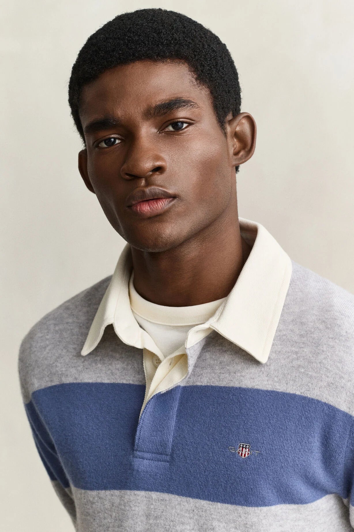 GANT Barstriped Lambswool Rugger-Grey Melange