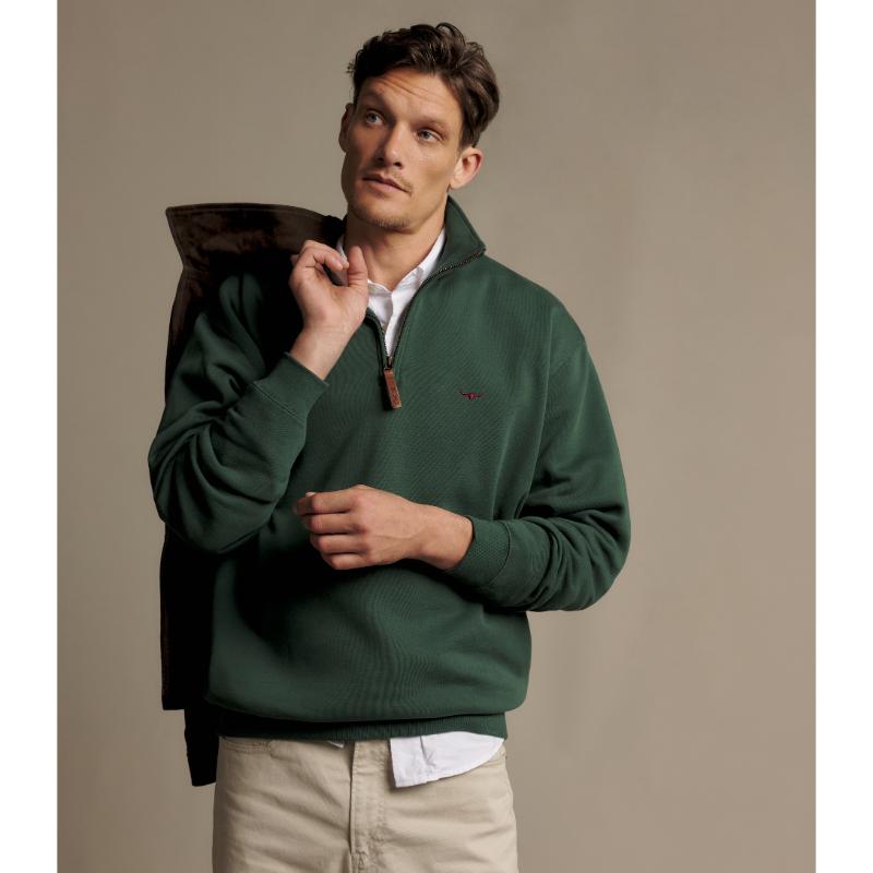RM Williams Mulyungarie 1/4 Zip Sweatshirt-Pine