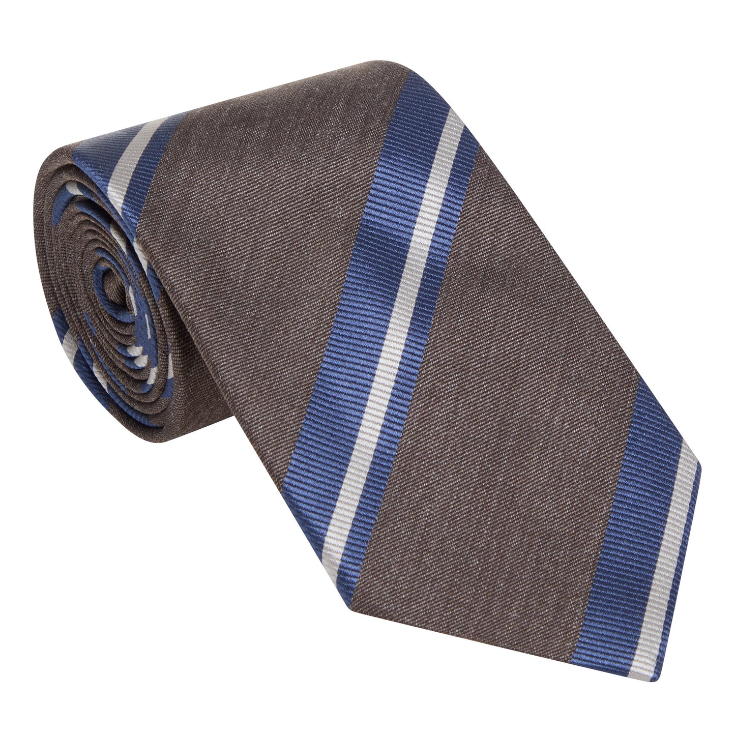 Eton Woven Shantung Silk Tie-Brown