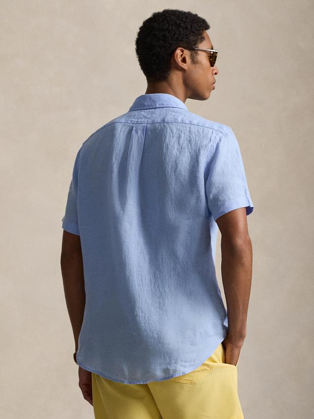 Polo Ralph Lauren Custom Fit SS Linen Shirt-Austin Blue
