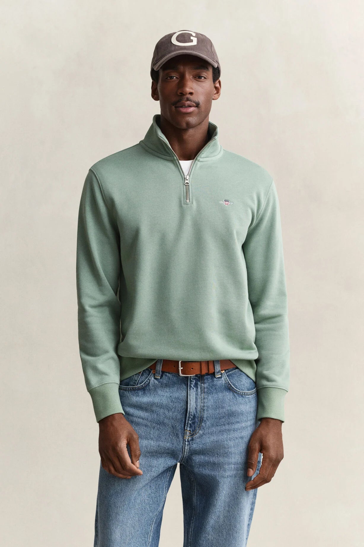 GANT Shield Half-Zip Sweatshirt-Surplus Mint