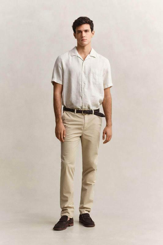 GANT Slim Fit Sunfaded Chinos-Oat Beige