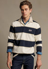 RM Williams Balmain Stripe Rugby Shirt-Ecru/Navy