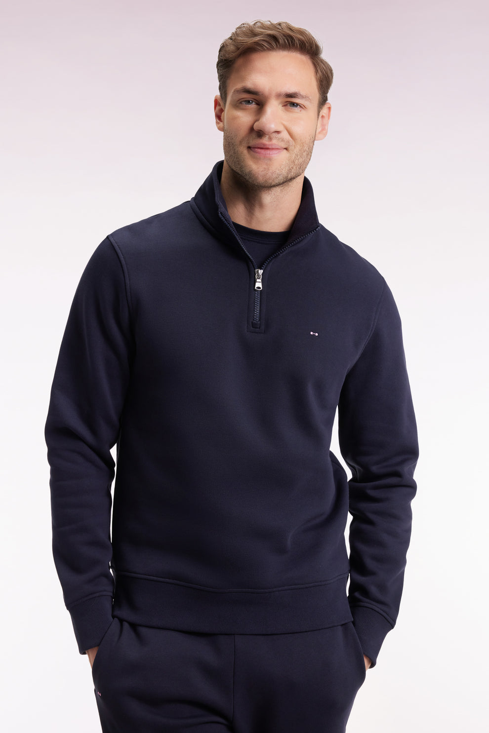 Eden Park 1/4 Zip Navy Fleece Sweatshirt