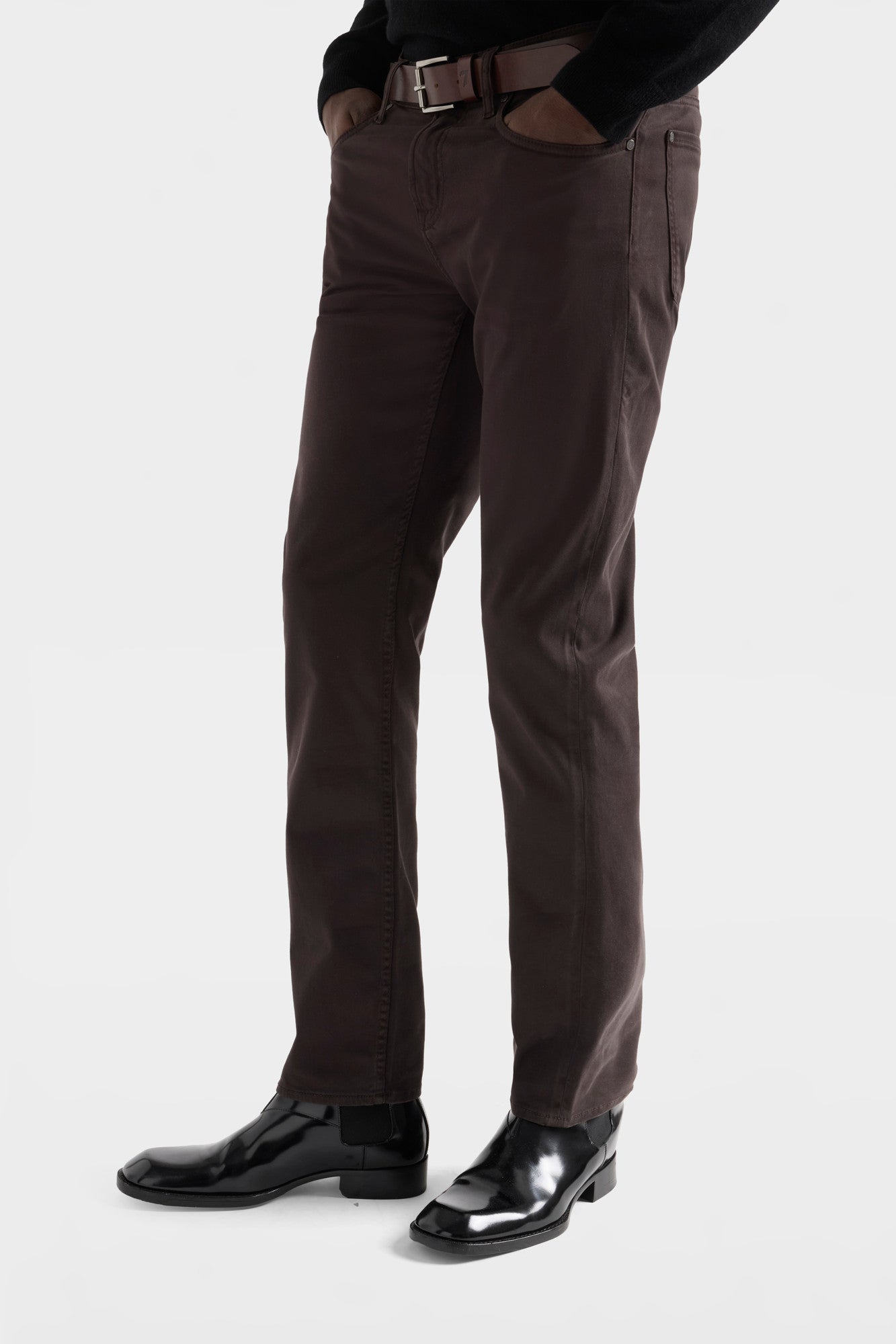 7 For All Mankind Luxe Performance Slimmy Stretch Sateen-Molasses