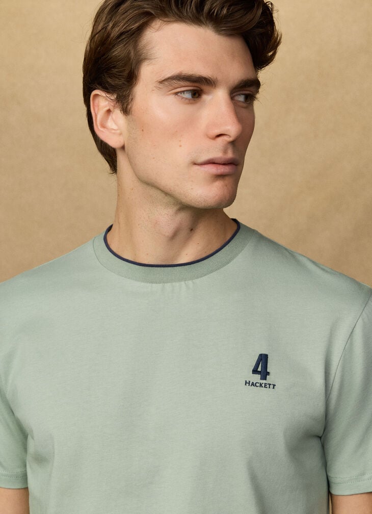 Hackett Heritage Classic Fit Number T-Shirt - Sage Green