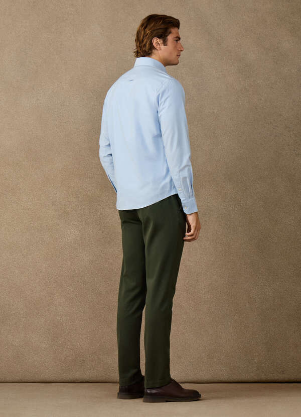 Hackett Heritage Classic Fit Solid Oxford Shirt-Blue
