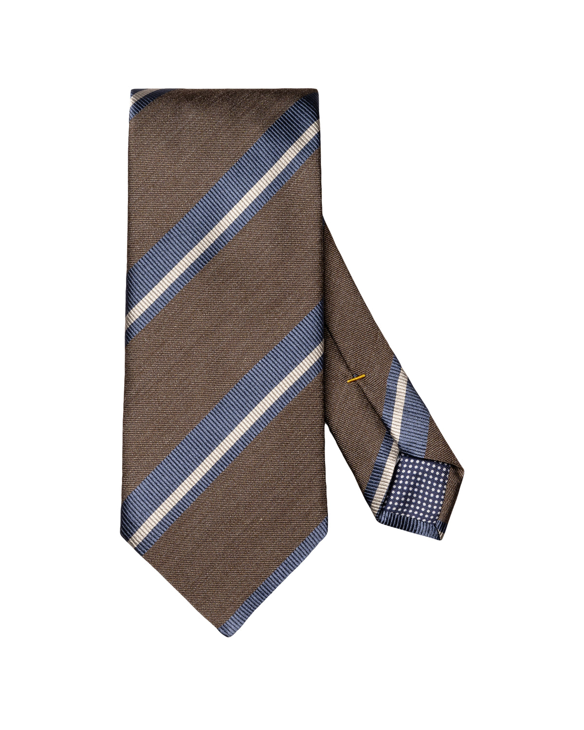 Eton Woven Shantung Silk Tie-Brown