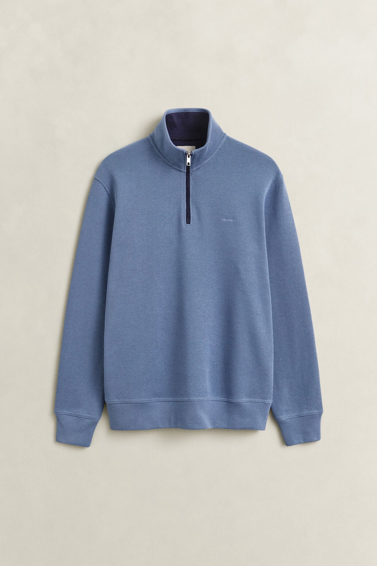 GANT Sacker Rib Half-Zip Sweatshirt-Blue Horizon