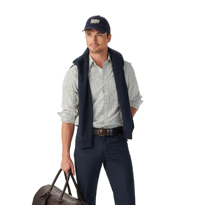 RM Williams Newland Poplin Check Shirt-Moss