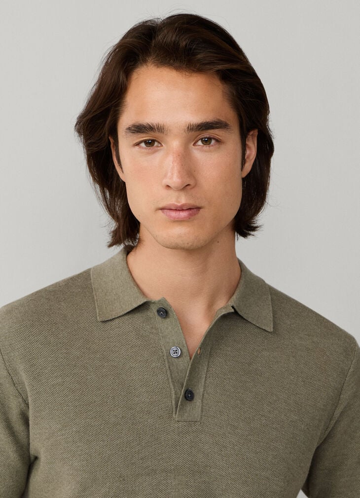 Hackett Classic Fit SS Knit Polo-Sage Green