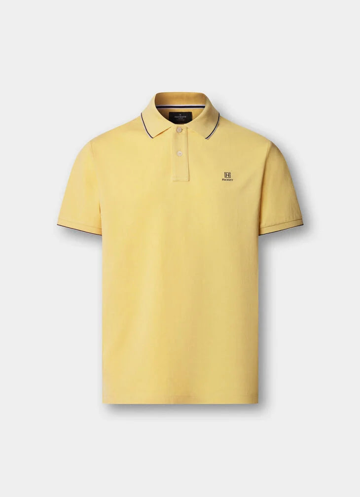 Hackett Heritage Classic Fit Tipped Polo - Golden Yellow