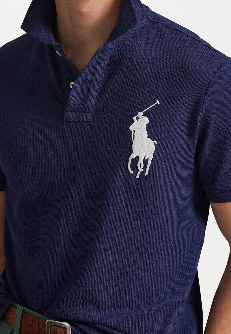 Polo Ralph Lauren Custom Slim Fit Big Pony Mesh Polo Shirt-Newport Navy