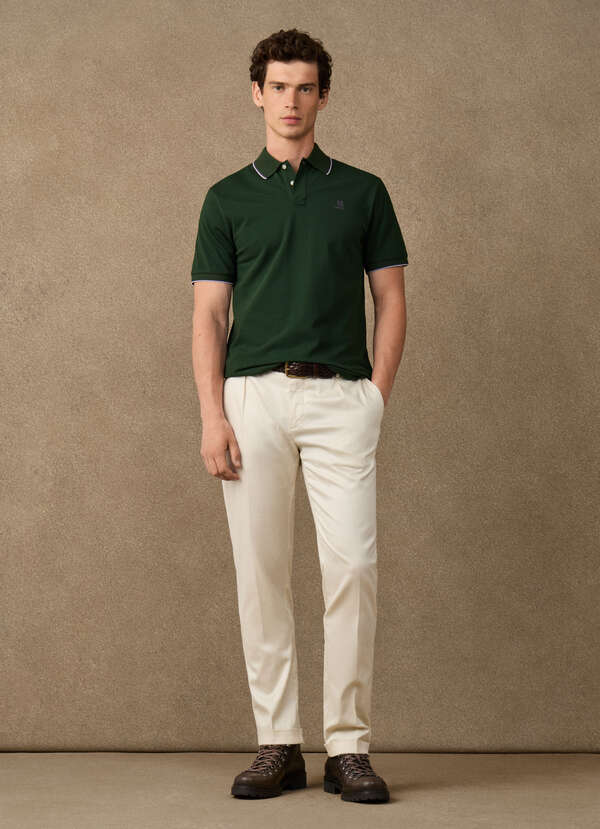Hackett Heritage Classic Fit Tipped Polo Shirt-Rugby Green