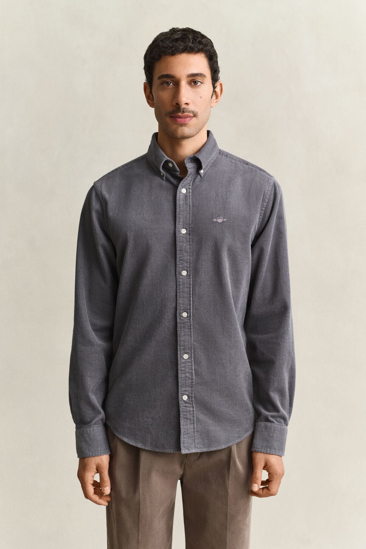 GANT Reg Fit Corduroy Shirt-Mid Grey