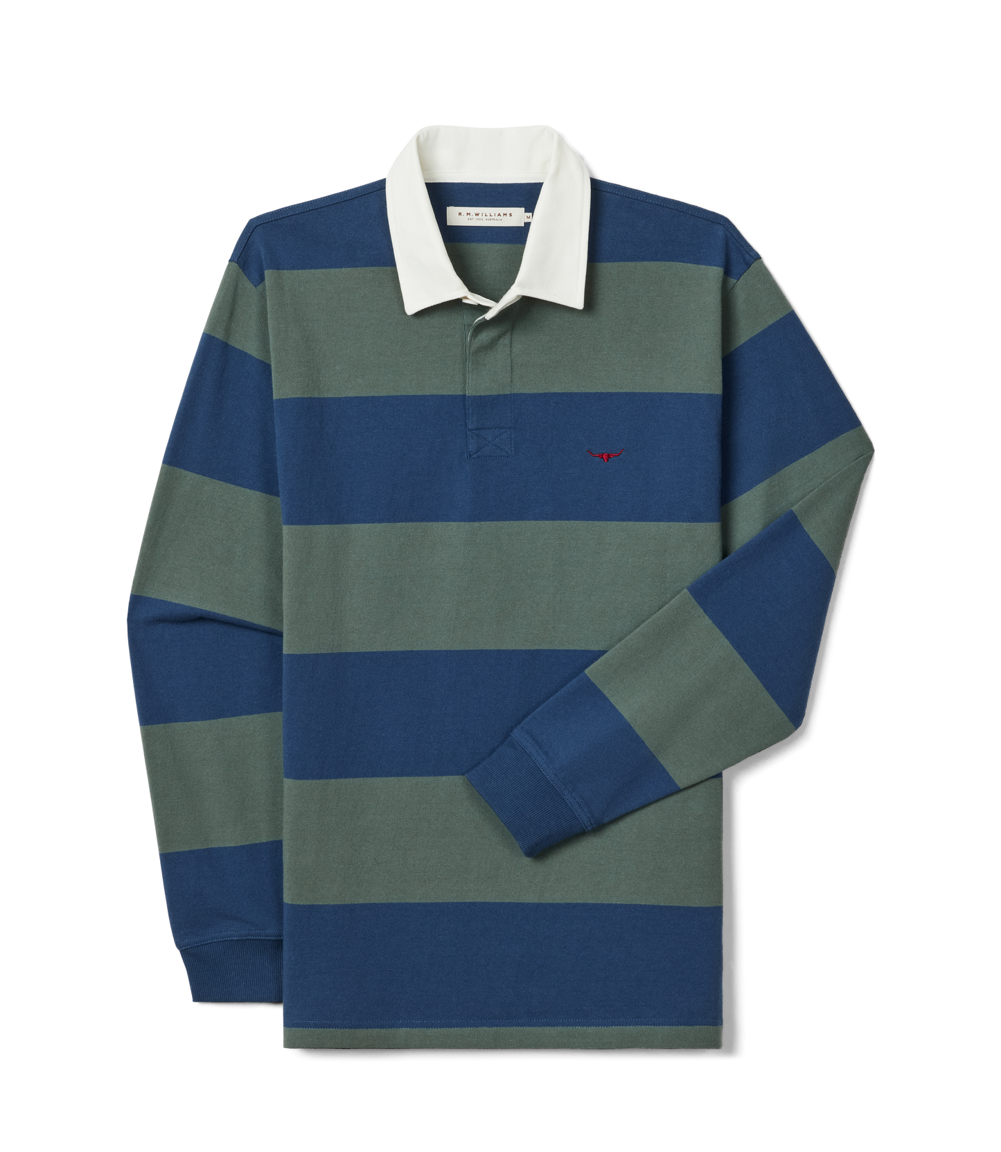 RM Williams Jones Stripe Rugby Shirt-Ensign Blue