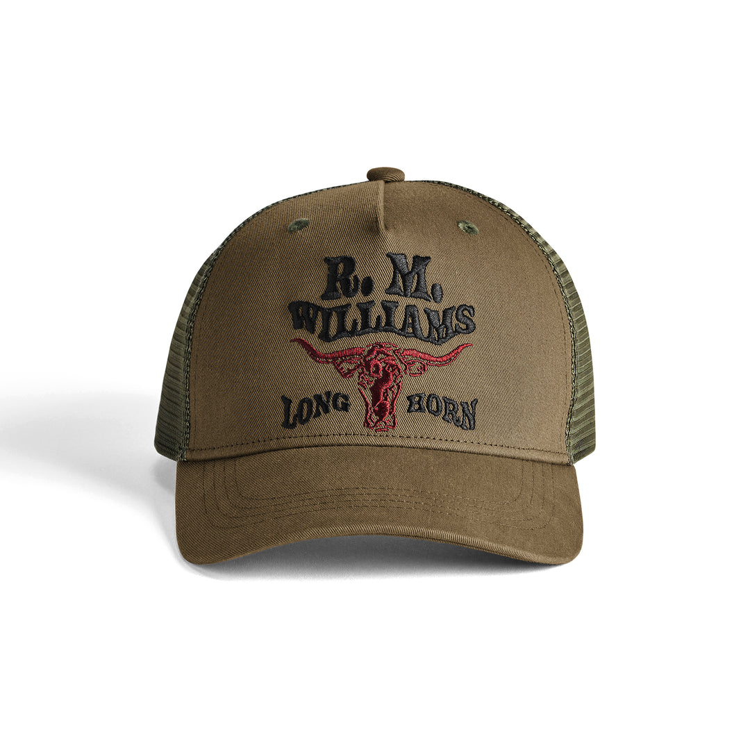 RM Williams RMW Longhorn Trucker Cap-Dark Olive