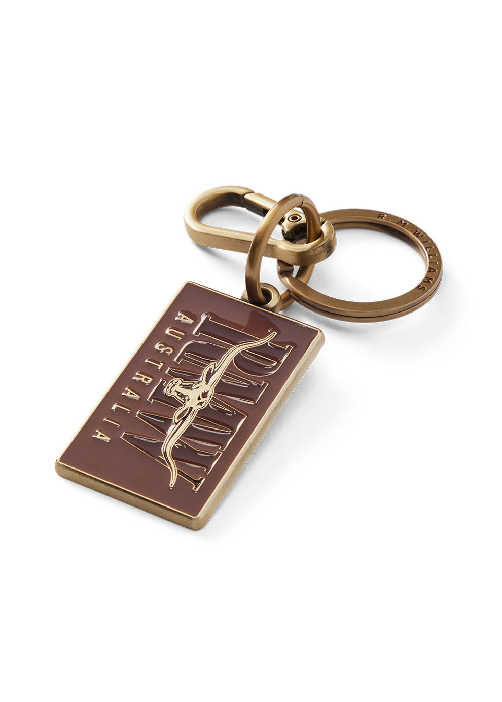RM Williams Heritage Logo Enamel Keyring Brown